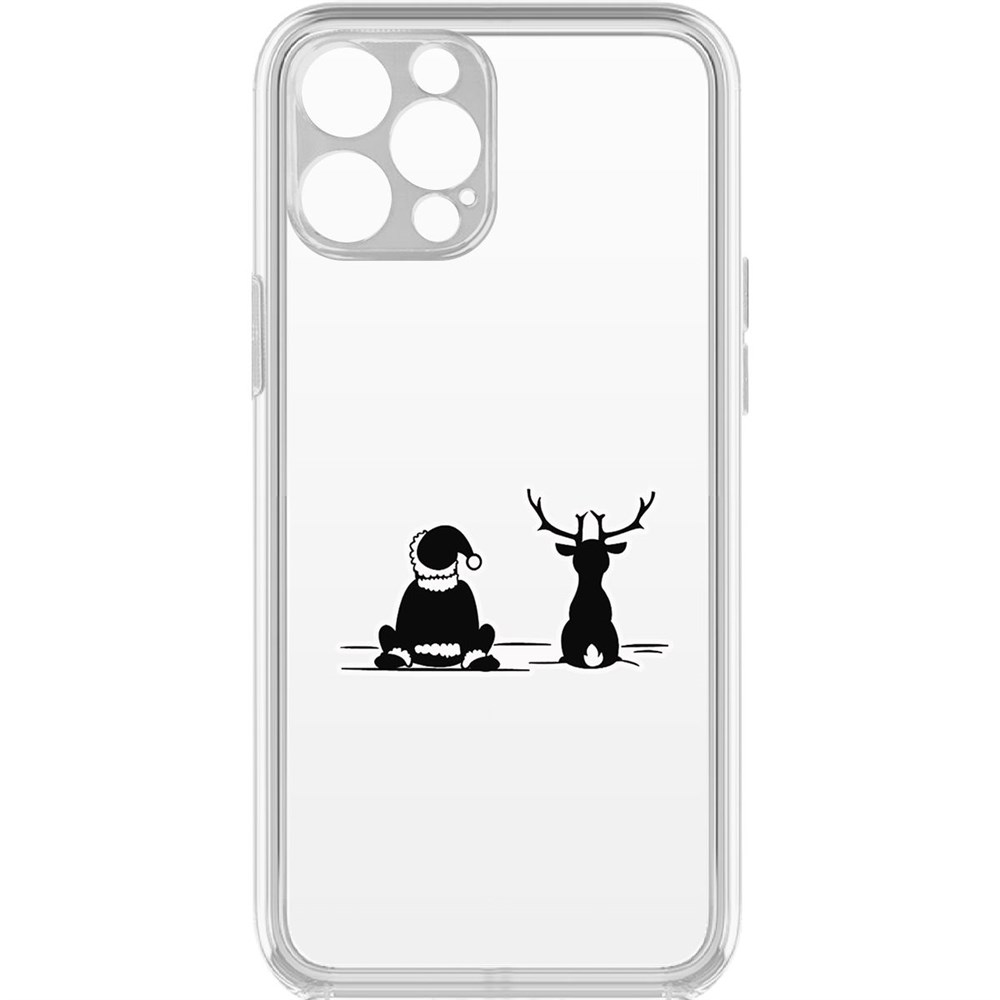 

Чехол-накладка Krutoff Clear Case Мечтатели для iPhone 12 Pro с защитой камеры, Прозрачный