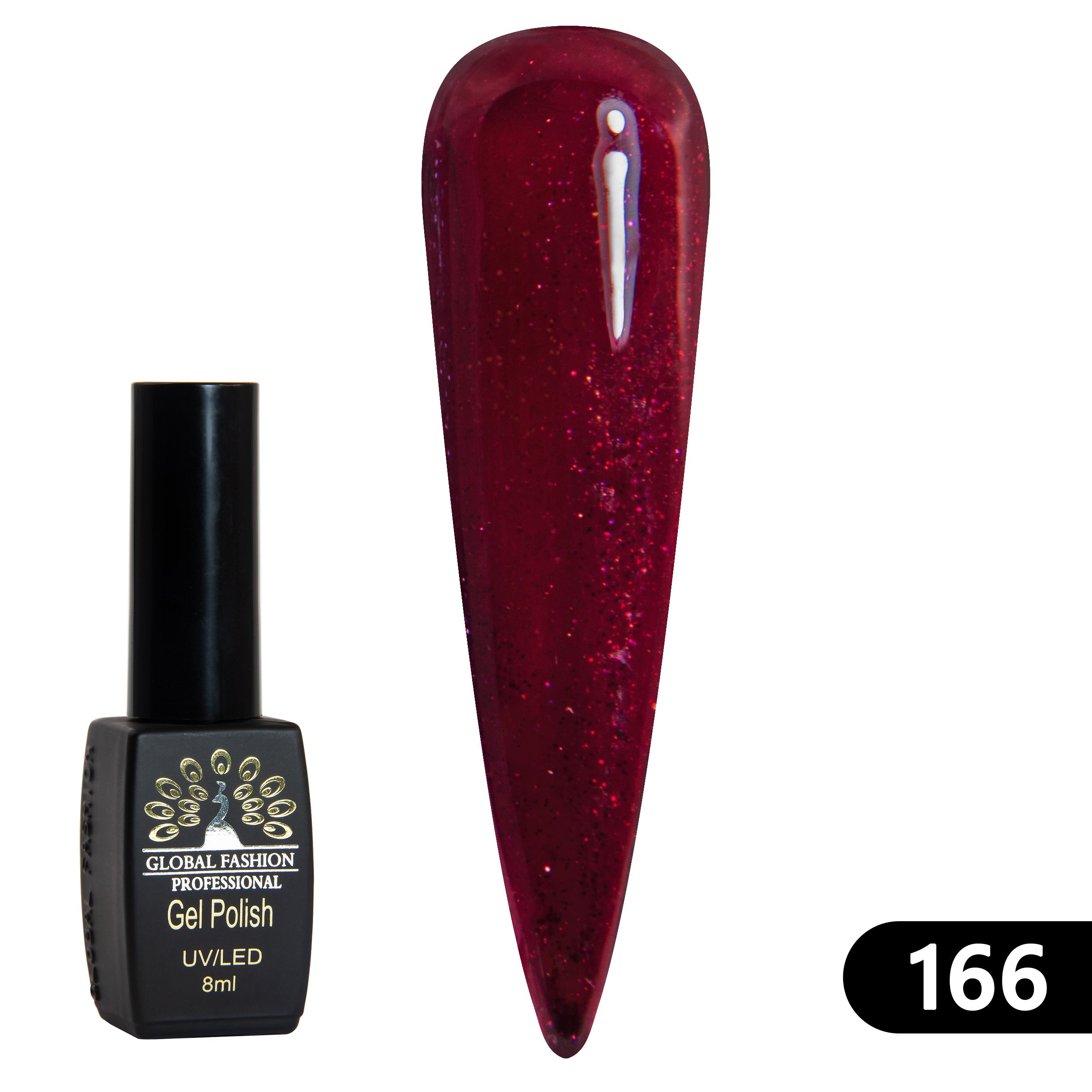 фото Гель лак global fashion black elite 166 8 мл