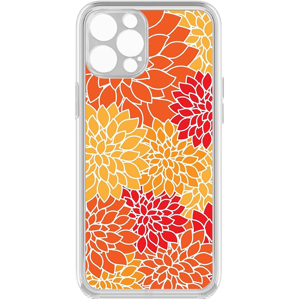 Чехол-накладка Krutoff Clear Case Цветочный паттерн 7 для iPhone 12 Pro с защитой камеры