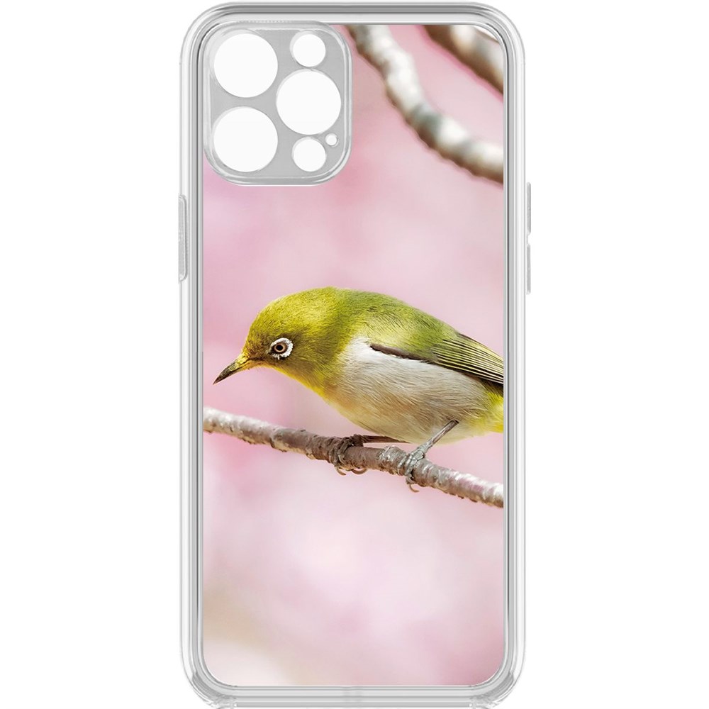 Чехол-накладка Krutoff Clear Case Японская белоглазка для iPhone 12 Pro с защитой камеры