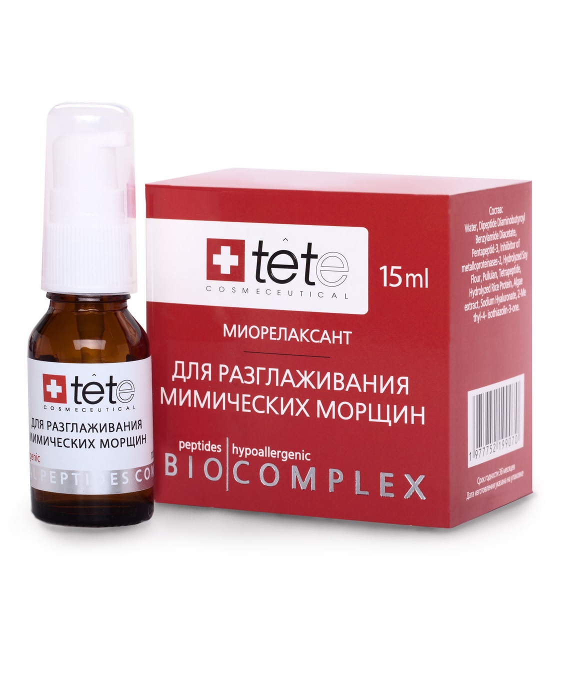 Биокомплекс-миорелаксант для разглаживания мимических морщин TETe Cosmeceutical комплекс против морщин вокруг глаз и губ 24 часового действия tete cosmeceutical
