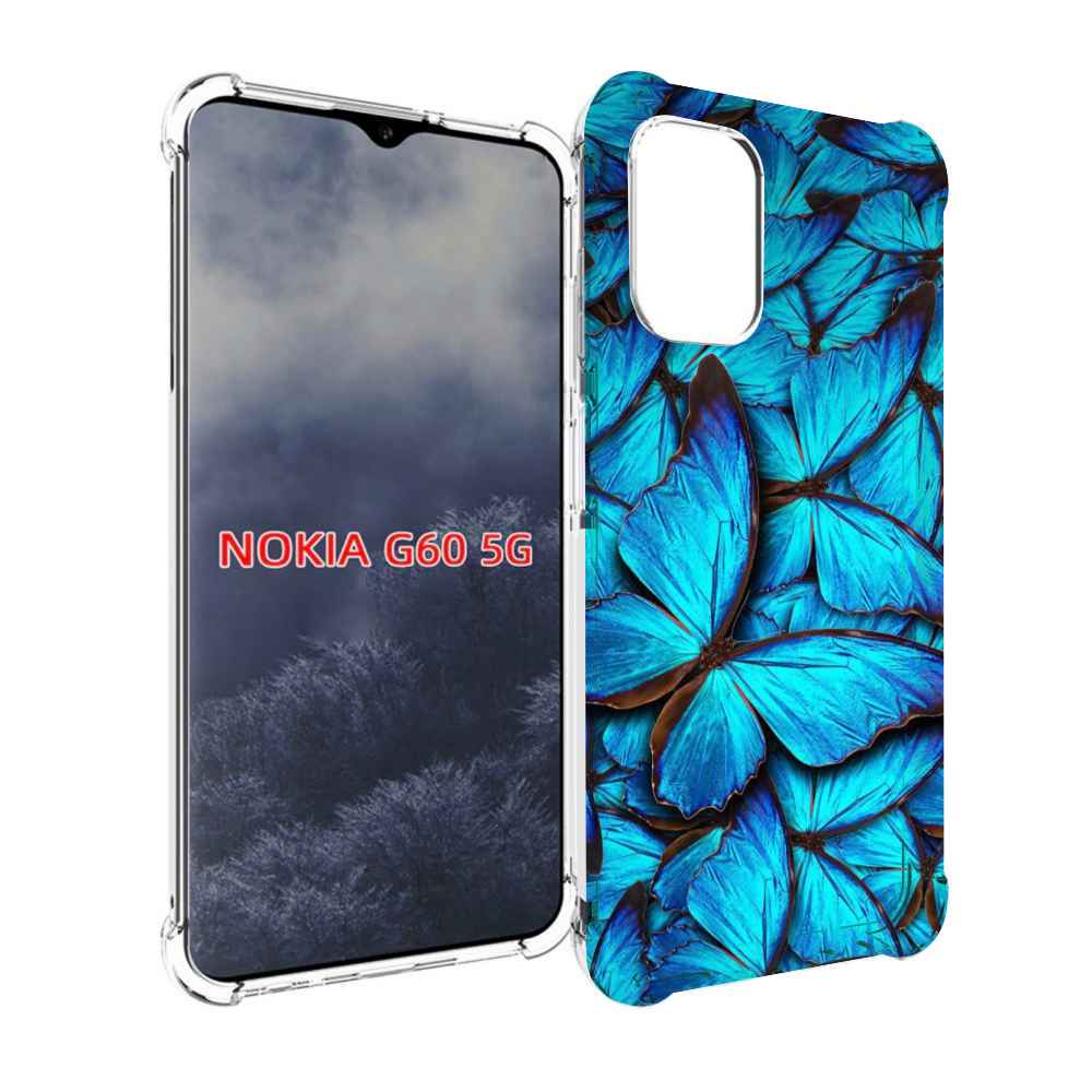 

Чехол MyPads бирюзовые бабочки для Nokia G60 5G, Прозрачный, Tocco