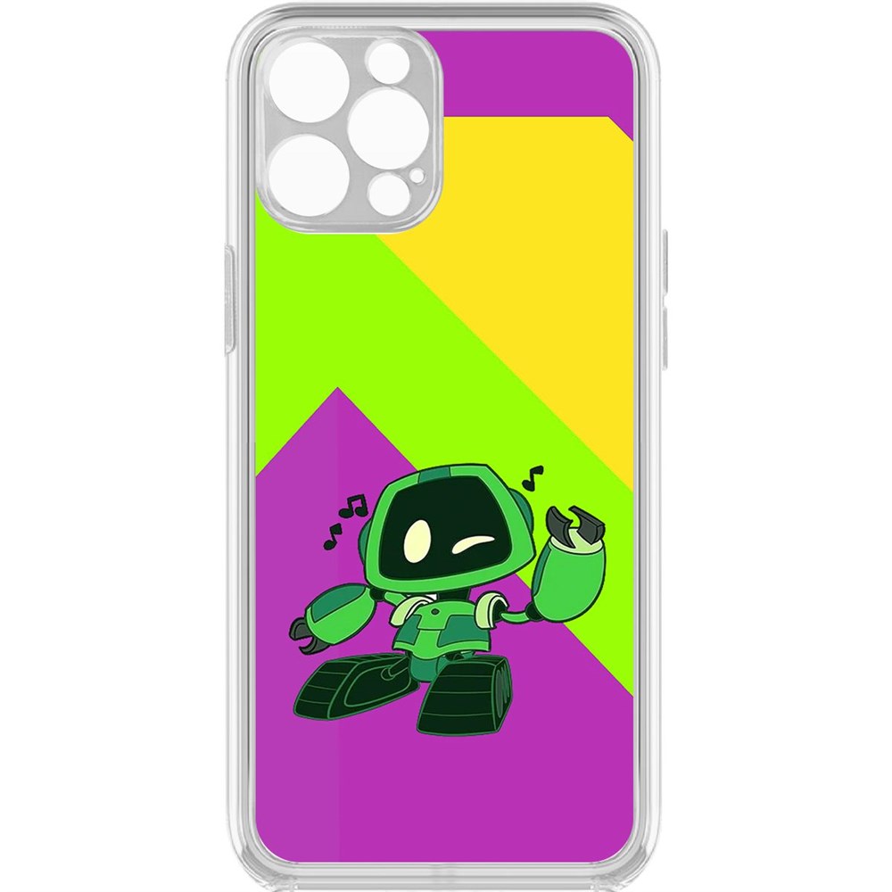 

Чехол-накладка Krutoff Clear Case Хаги Ваги - Буги-бот для iPhone 12 Pro с защитой камеры, Прозрачный