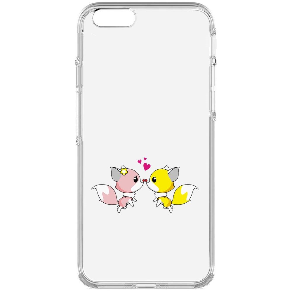 

Чехол-накладка Krutoff Clear Case Лисята для iPhone 6, Прозрачный