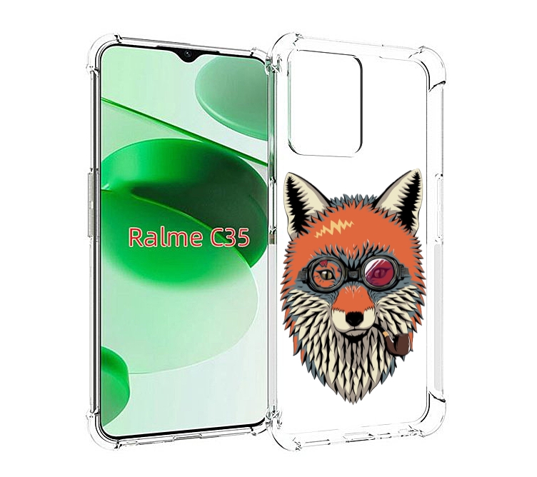 

Чехол MyPads Деловой лис для Realme C35 / Narzo 50A Prime, Прозрачный, Tocco