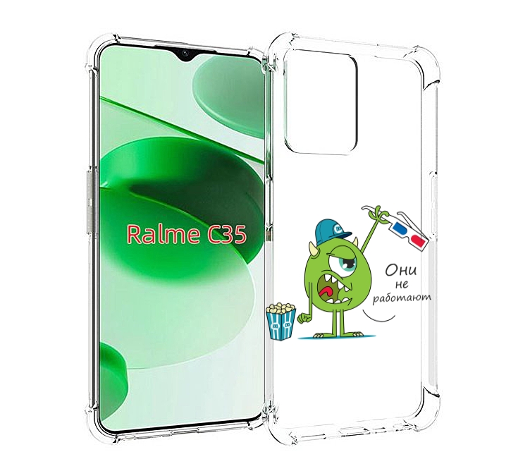 

Чехол MyPads Очки не работают для Realme C35 / Narzo 50A Prime, Прозрачный, Tocco