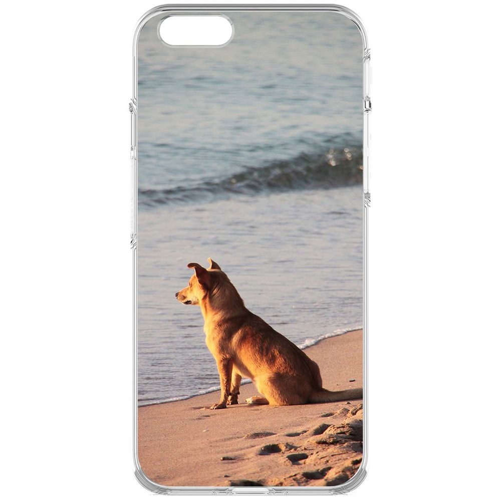 

Чехол-накладка Krutoff Clear Case На берегу для iPhone 6, Прозрачный