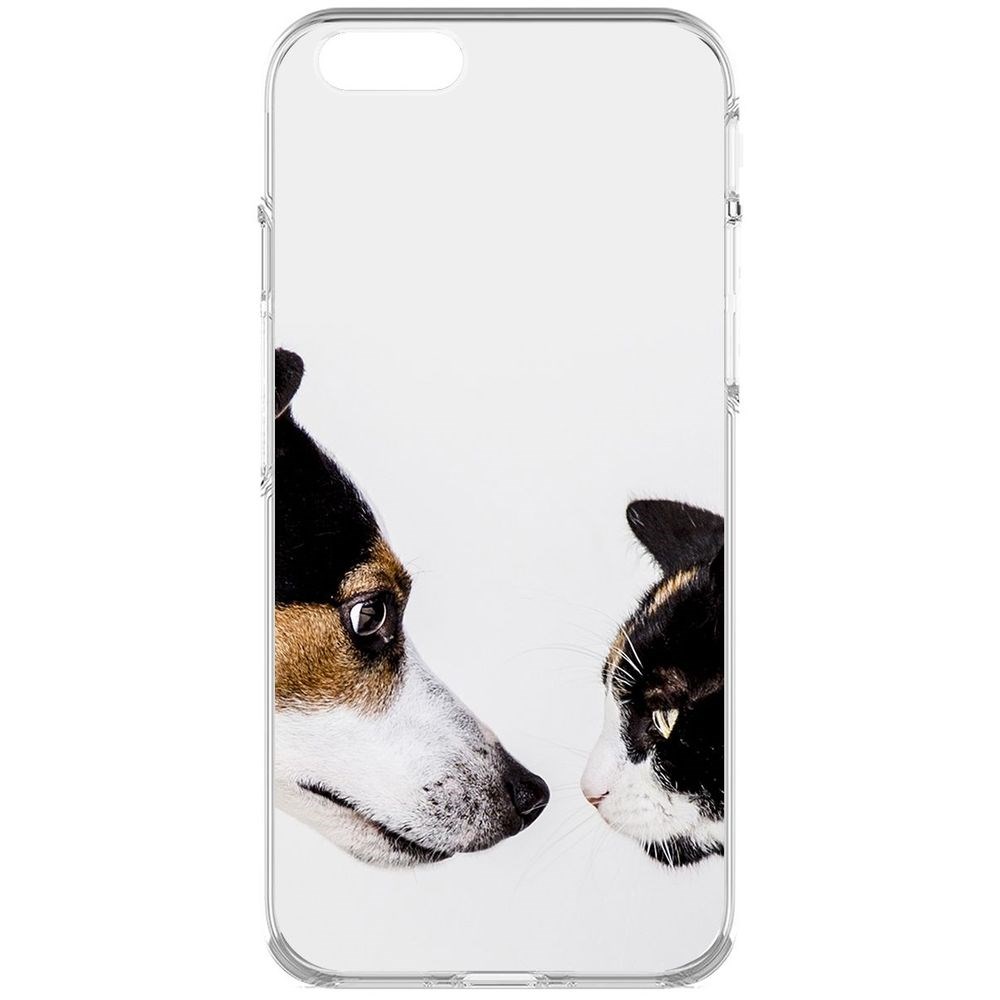 

Чехол-накладка Krutoff Clear Case Собаки против кошек для iPhone 6, Прозрачный
