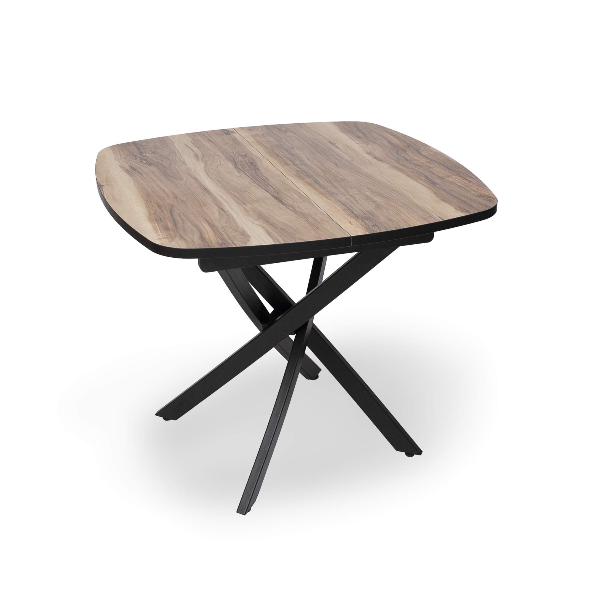 Стол RI-COM Грация-М 89/120х89 см, столешница индийское дерево, подстолье черное