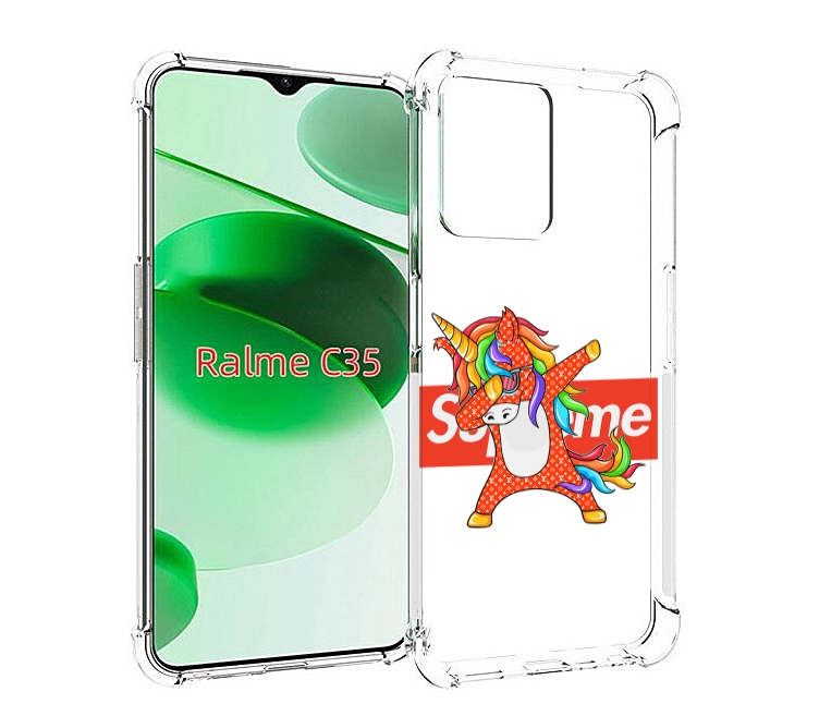 

Чехол MyPads Единорог-суприм для Realme C35 / Narzo 50A Prime, Прозрачный, Tocco