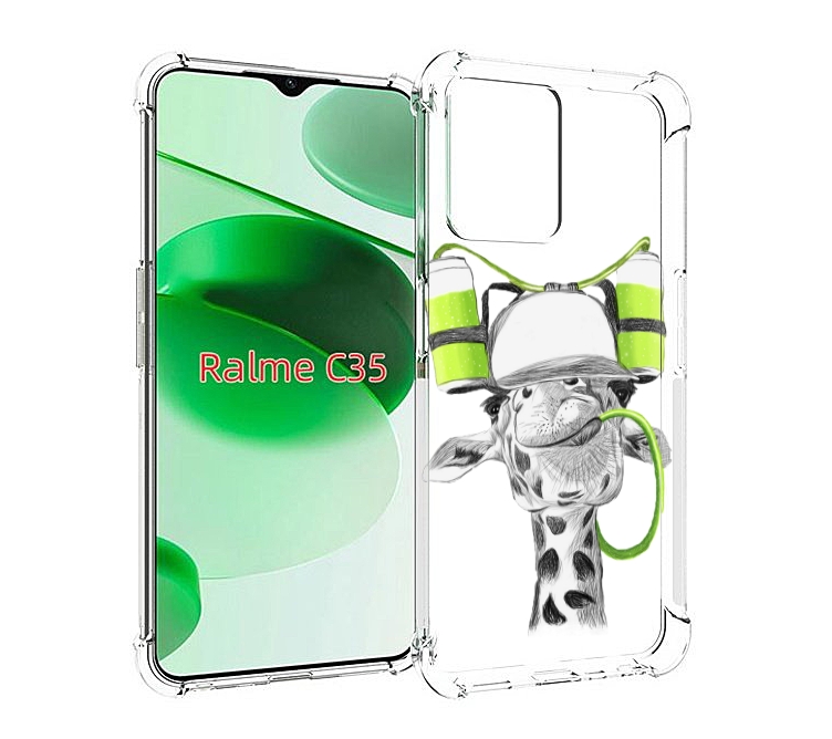 

Чехол MyPads Жираф для Realme C35 / Narzo 50A Prime, Прозрачный, Tocco