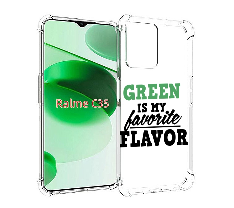 

Чехол MyPads Зеленый-фаворит для Realme C35 / Narzo 50A Prime, Прозрачный, Tocco