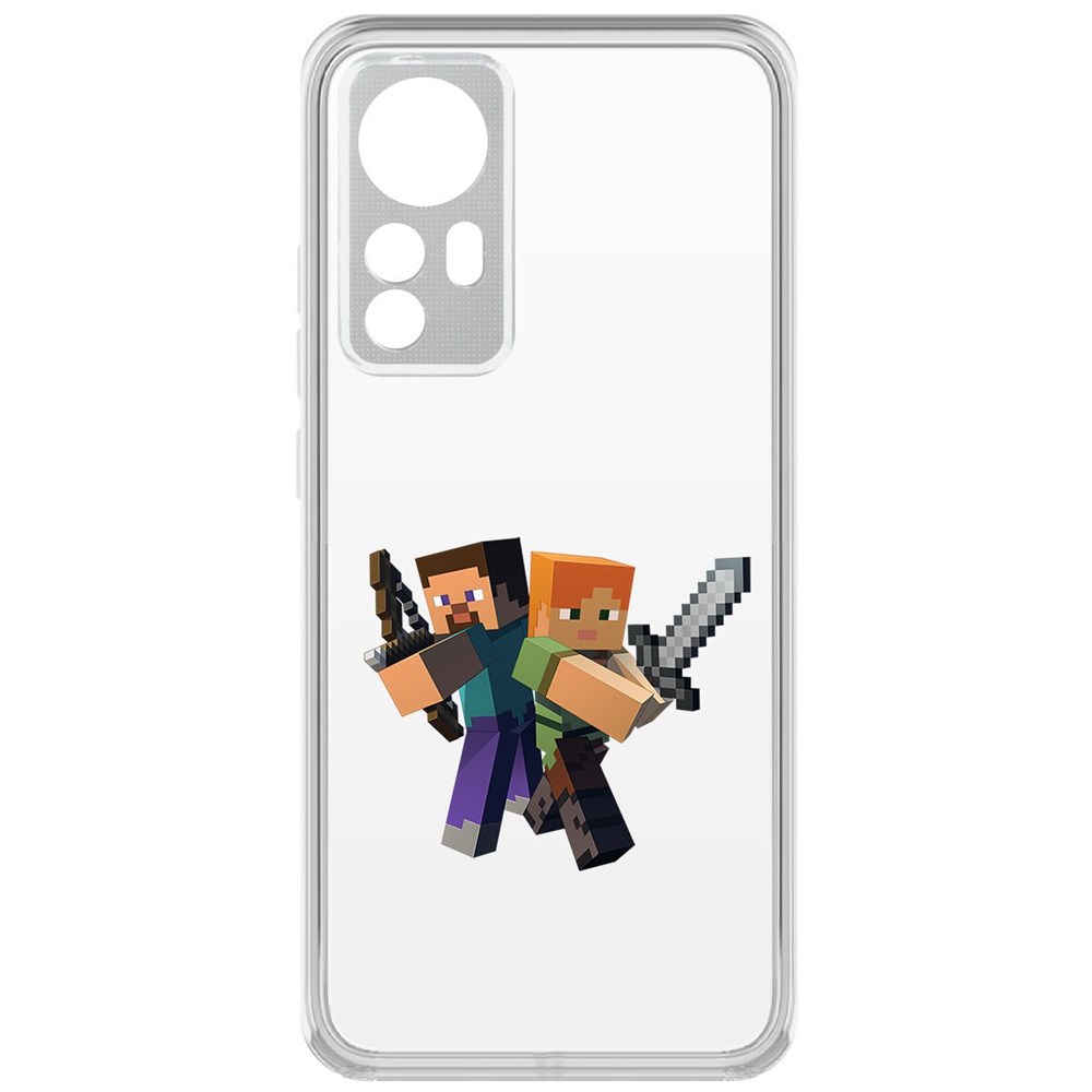

Чехол-накладка Minecraft-Стив и Алекс для Xiaomi 12X, Прозрачный
