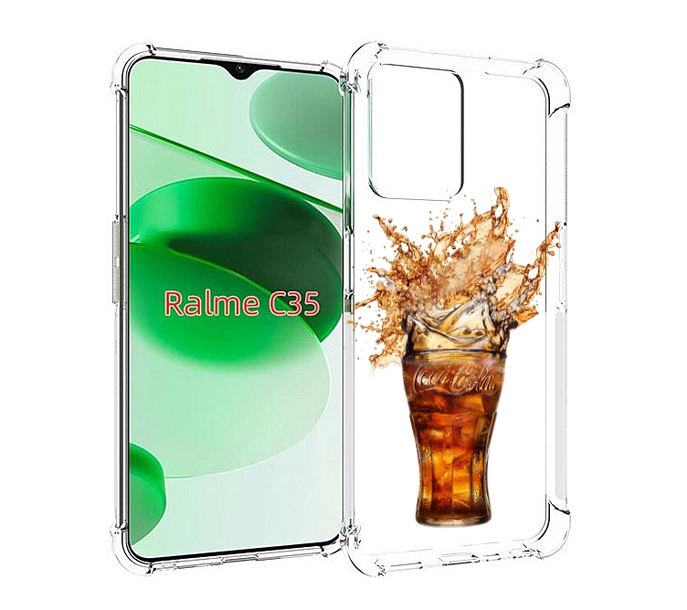 

Чехол MyPads Кола-в-стакане для Realme C35 / Narzo 50A Prime, Прозрачный, Tocco