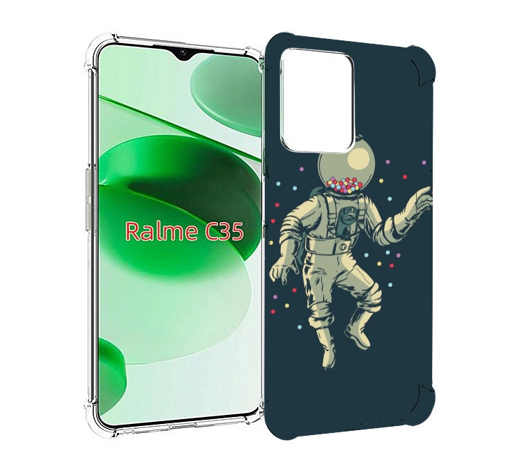 

Чехол MyPads Космонавт для Realme C35 / Narzo 50A Prime, Прозрачный, Tocco