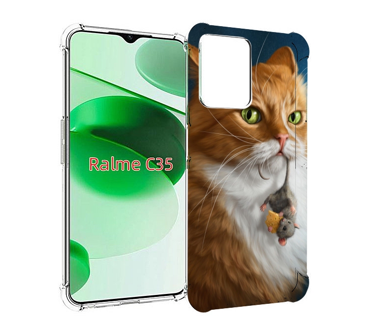 

Чехол MyPads Кот-и-мышь для Realme C35 / Narzo 50A Prime, Прозрачный, Tocco