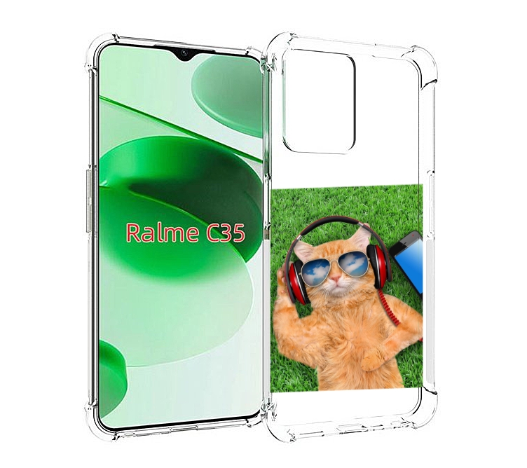 

Чехол MyPads Кот-кайфарик для Realme C35 / Narzo 50A Prime, Прозрачный, Tocco