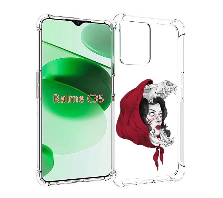 

Чехол MyPads Красная шапочка и волк женский для Realme C35 / Narzo 50A Prime, Прозрачный, Tocco