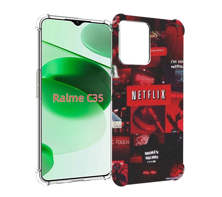 

Чехол MyPads Красные-проекты для Realme C35 / Narzo 50A Prime, Прозрачный, Tocco