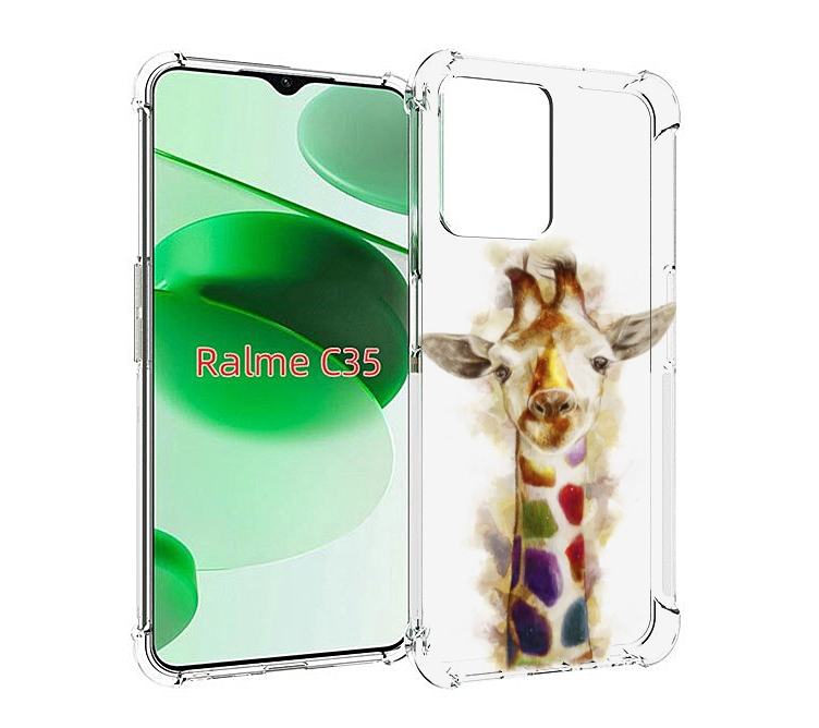 

Чехол MyPads Красочный жираф для Realme C35 / Narzo 50A Prime, Прозрачный, Tocco