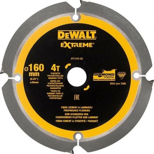 

Пильный дмск по фиброцементу 160x20mm x4T DT1470-QZ DeWalt