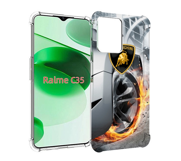 

Чехол MyPads Ламборгини мужской для Realme C35 / Narzo 50A Prime, Прозрачный, Tocco