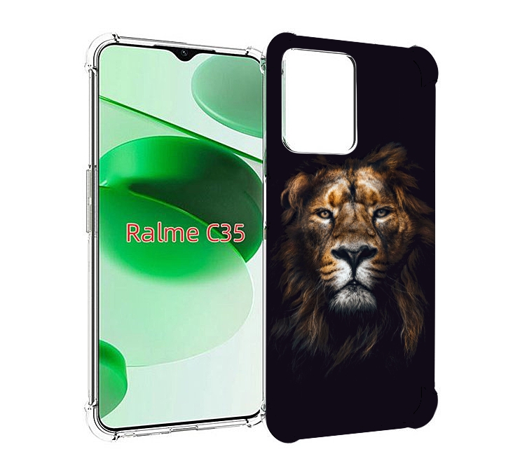 

Чехол MyPads Лев-в-тени мужской для Realme C35 / Narzo 50A Prime, Прозрачный, Tocco