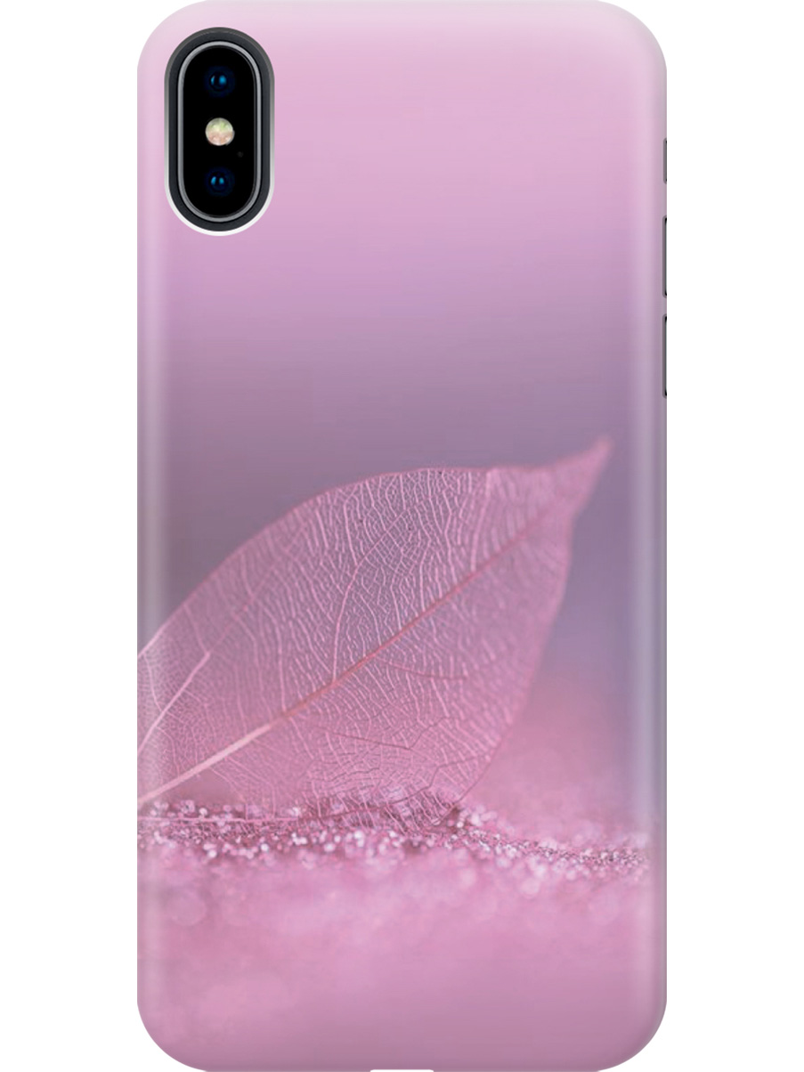 

Силиконовый чехол на Apple iPhone Xs / X с принтом "Листок в розовых блестках", Прозрачный;розовый;фиолетовый, 715365422