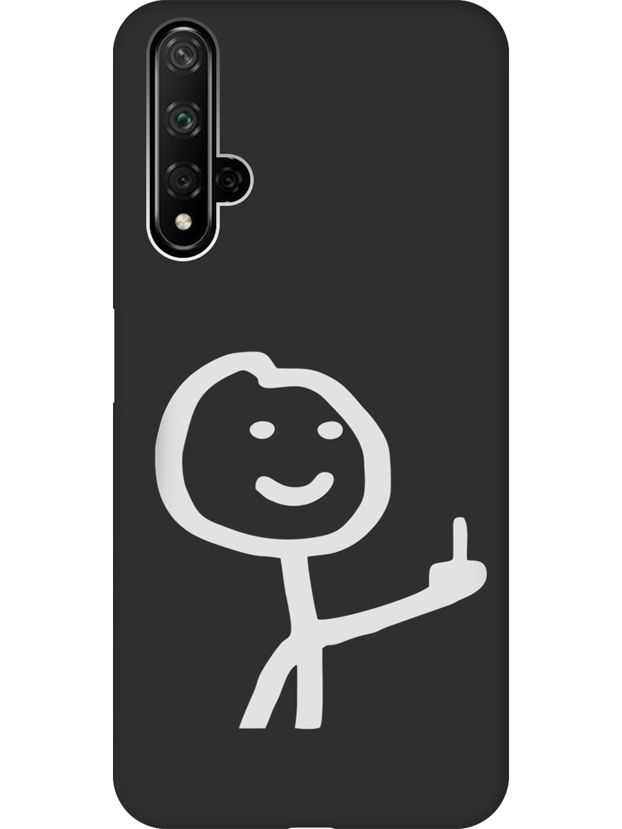 

Силиконовый чехол на Honor 20 / Huawei Nova 5T с принтом "Fck" матовый черный, Черный;белый;серый, 721508961