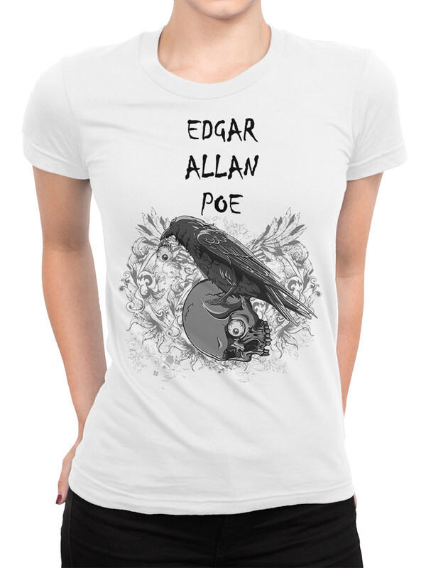 Футболка женская DreamShirts Studio Эдгар Аллан По - Ворон 092-edgarraven-1 белая L