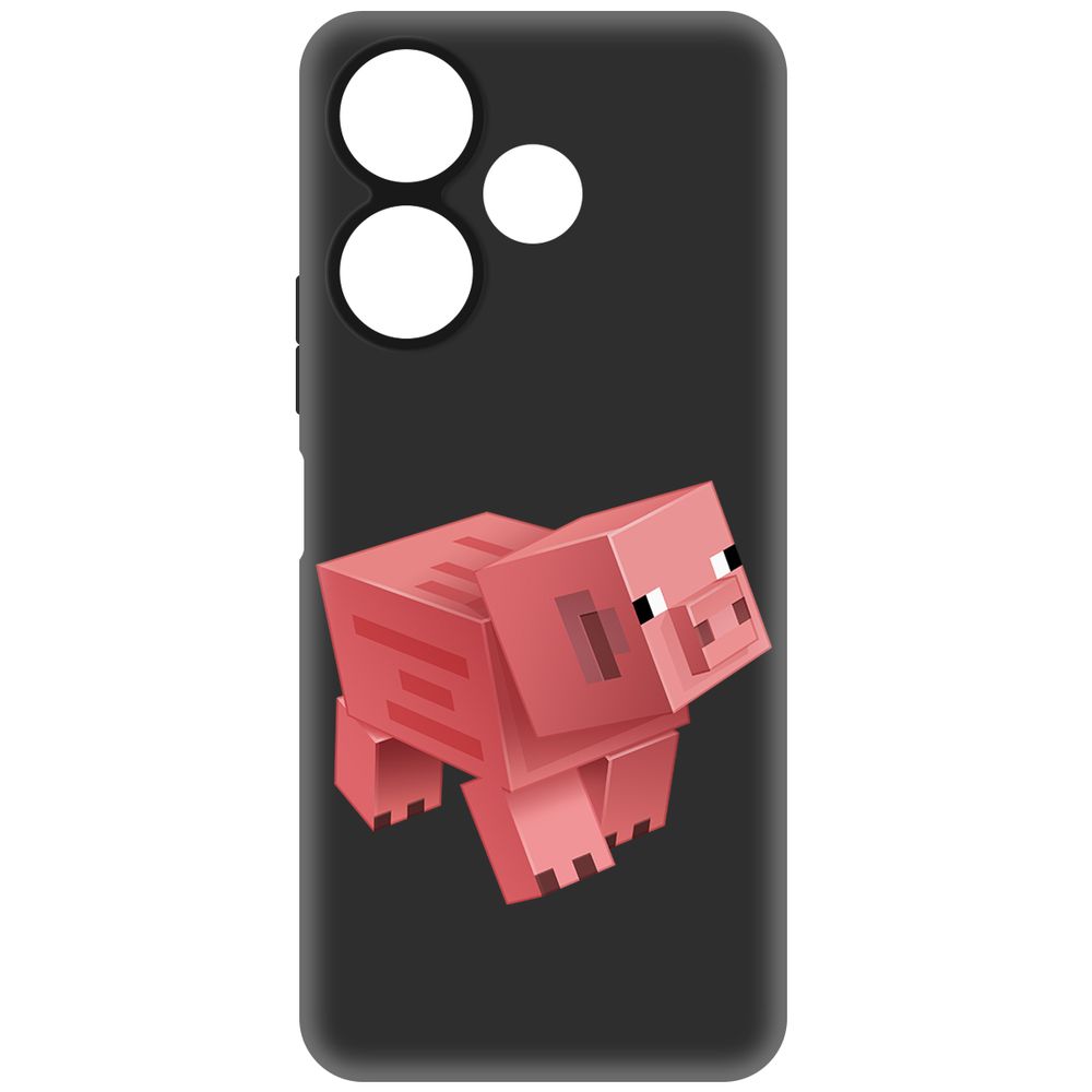 

Чехол-накладка Krutoff Soft Case Minecraft-Свинка для Xiaomi Redmi 13 черный