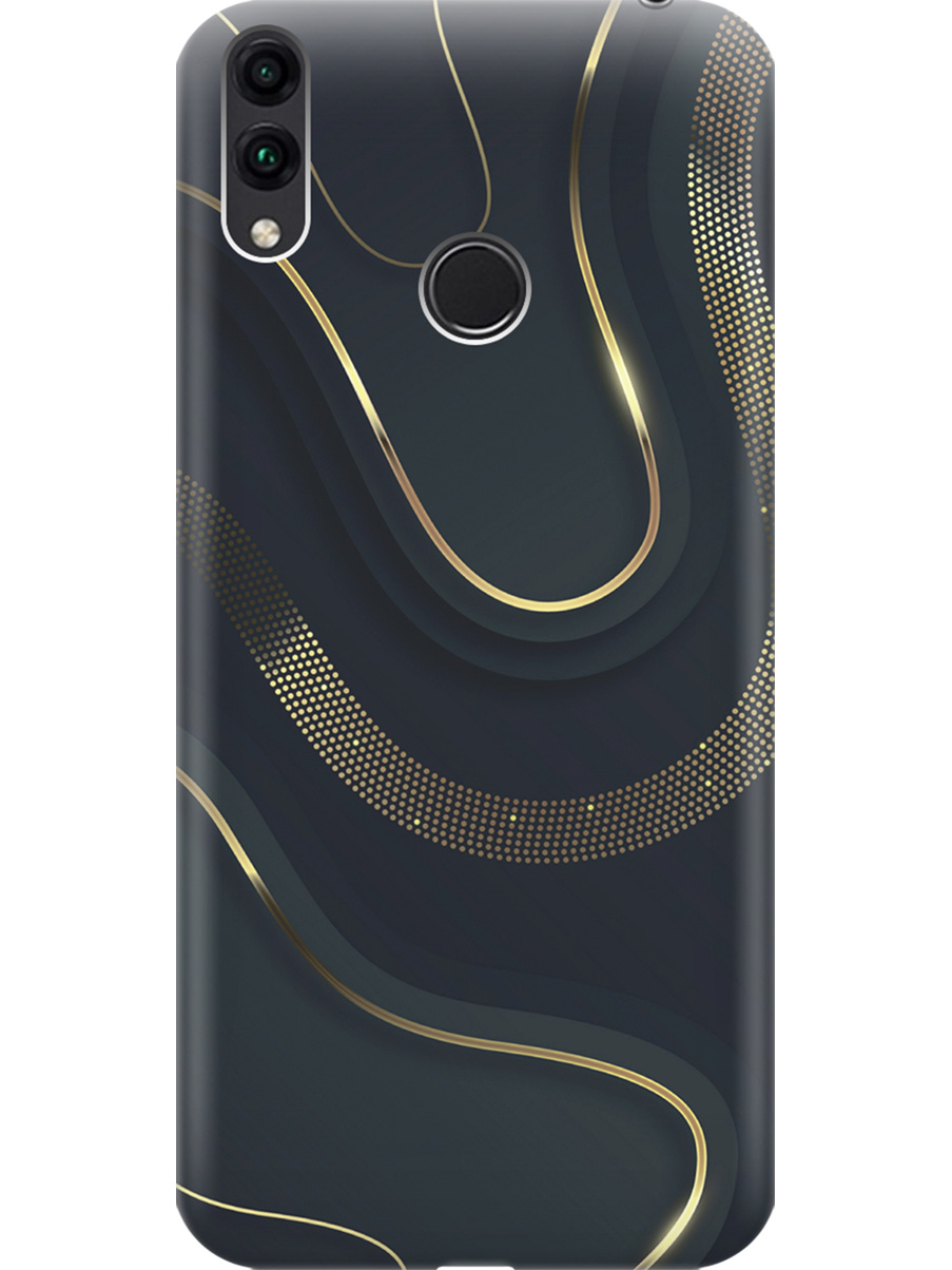 

Силиконовый чехол на Honor 8C с принтом "Золотистые акценты", Прозрачный;золотистый;серый, 719708831
