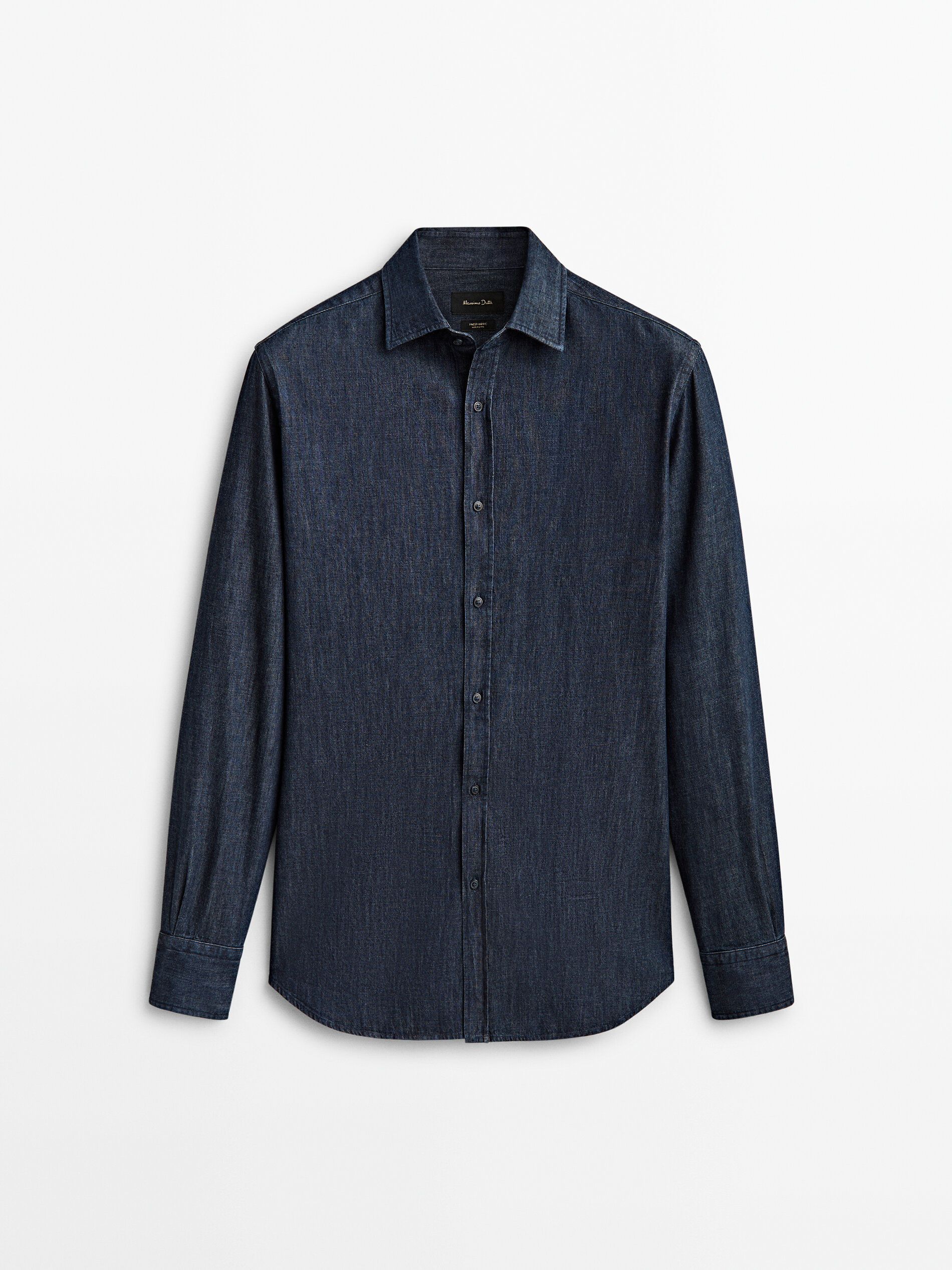 

Рубашка мужская Massimo Dutti 00147357407 синяя S, 00147357407