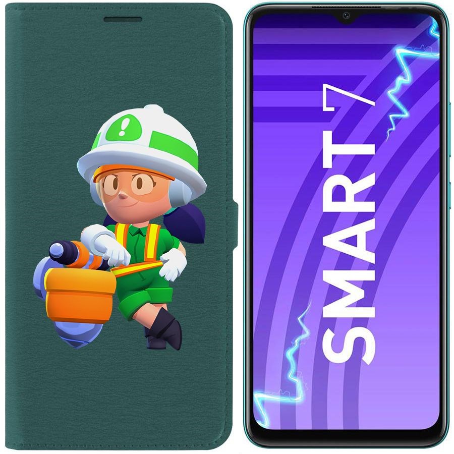

Чехол-книжка Эко для Infinix Smart 7 Brawl Stars-Строительница Джеки