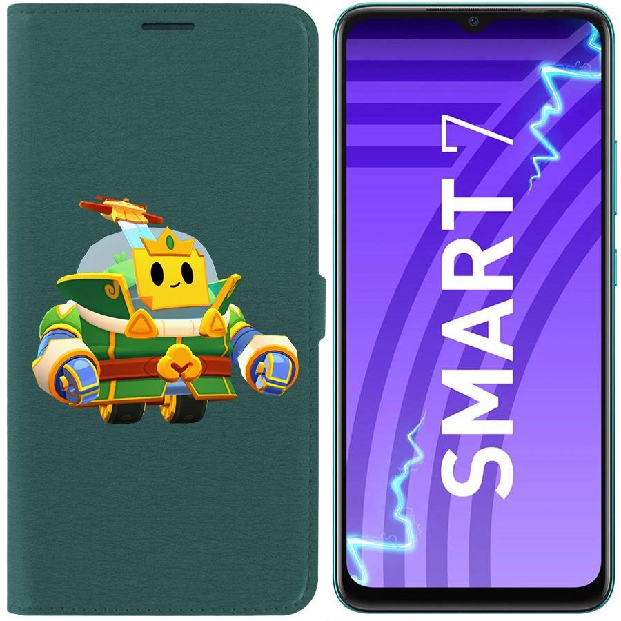 

Чехол-книжка Эко для Infinix Smart 7 Brawl Stars-Изумрудный Принц Спраут