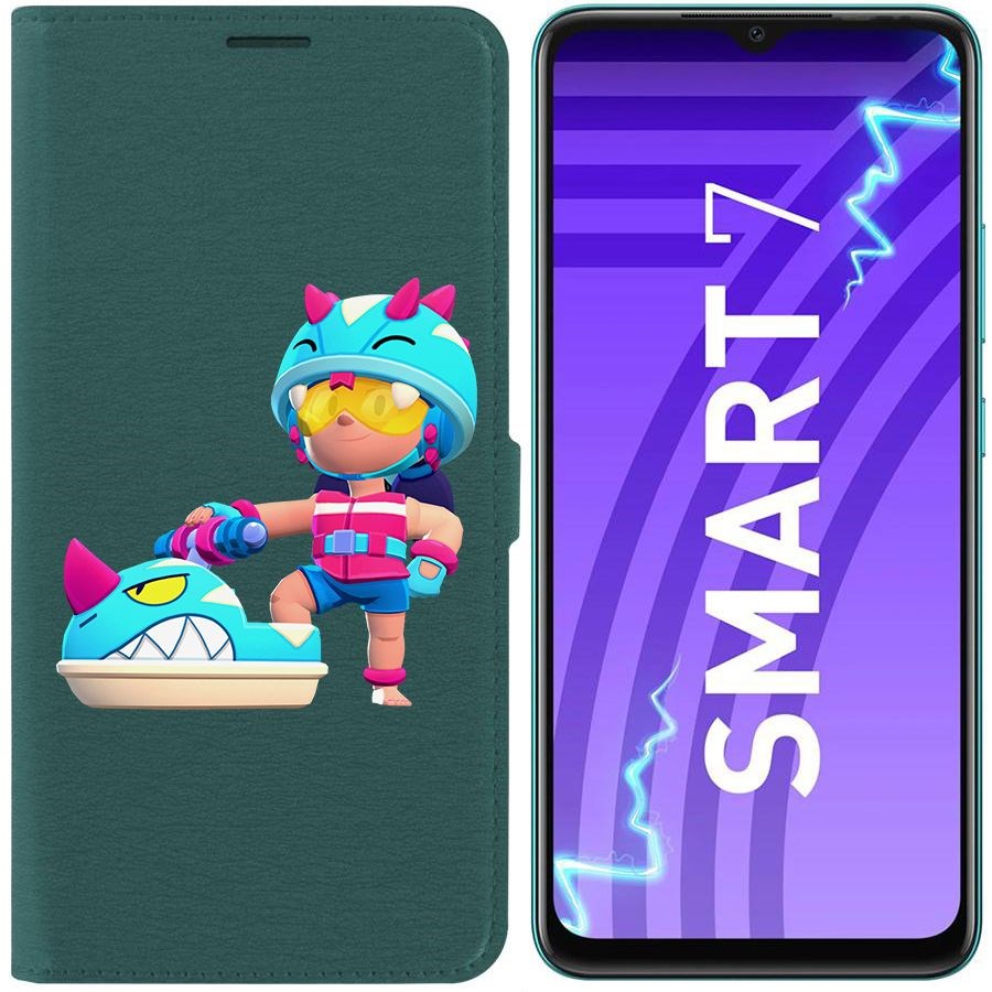 

Чехол-книжка Эко для Infinix Smart 7 Brawl Stars-Аквабайкер Джеки