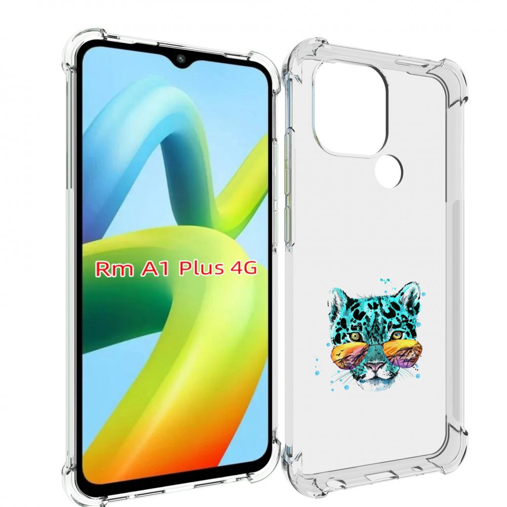 Чехол MyPads голубой лео для Xiaomi Redmi A1 Plus +
