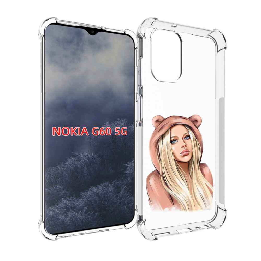 

Чехол MyPads блондинка-в-капюшоне женский для Nokia G60 5G, Прозрачный, Tocco