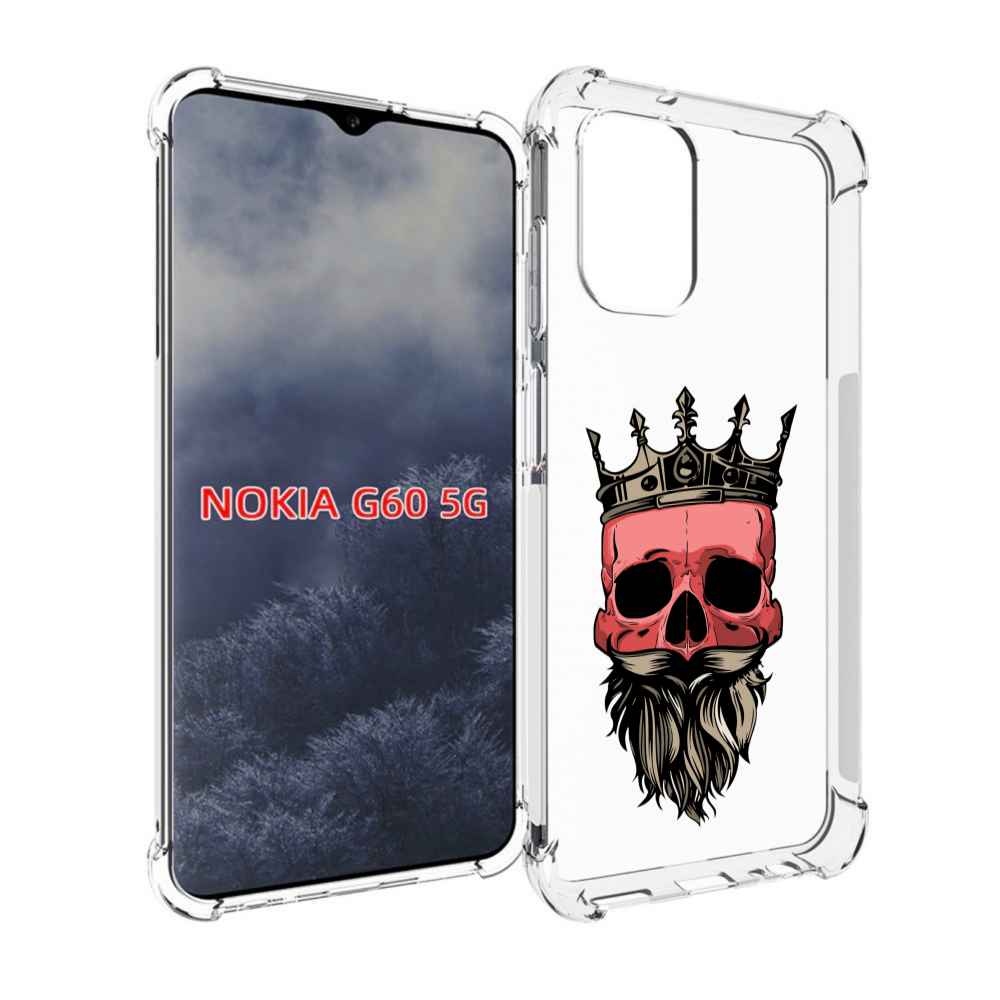 

Чехол MyPads бородатый красный череп мужской для Nokia G60 5G, Прозрачный, Tocco