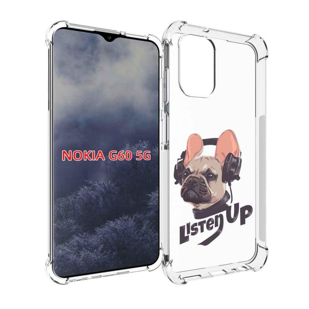 

Чехол MyPads бульдог-слушает-музыку для Nokia G60 5G, Прозрачный, Tocco