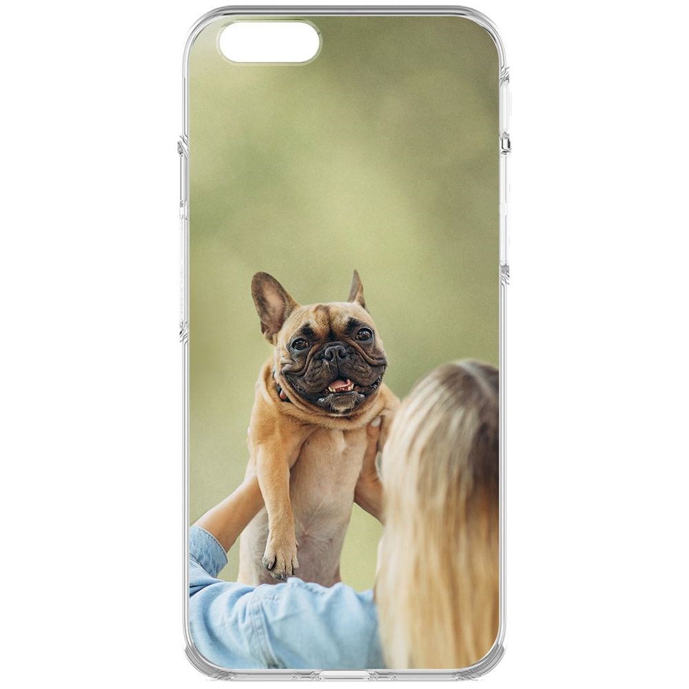 

Чехол-накладка Krutoff Clear Case Хозяйка и бульдог для iPhone 6, Прозрачный