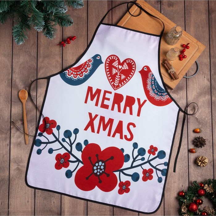 

Доляна Фартук Доляна Merry Xmas 55х72см, 100%пэ, Белый;зеленый