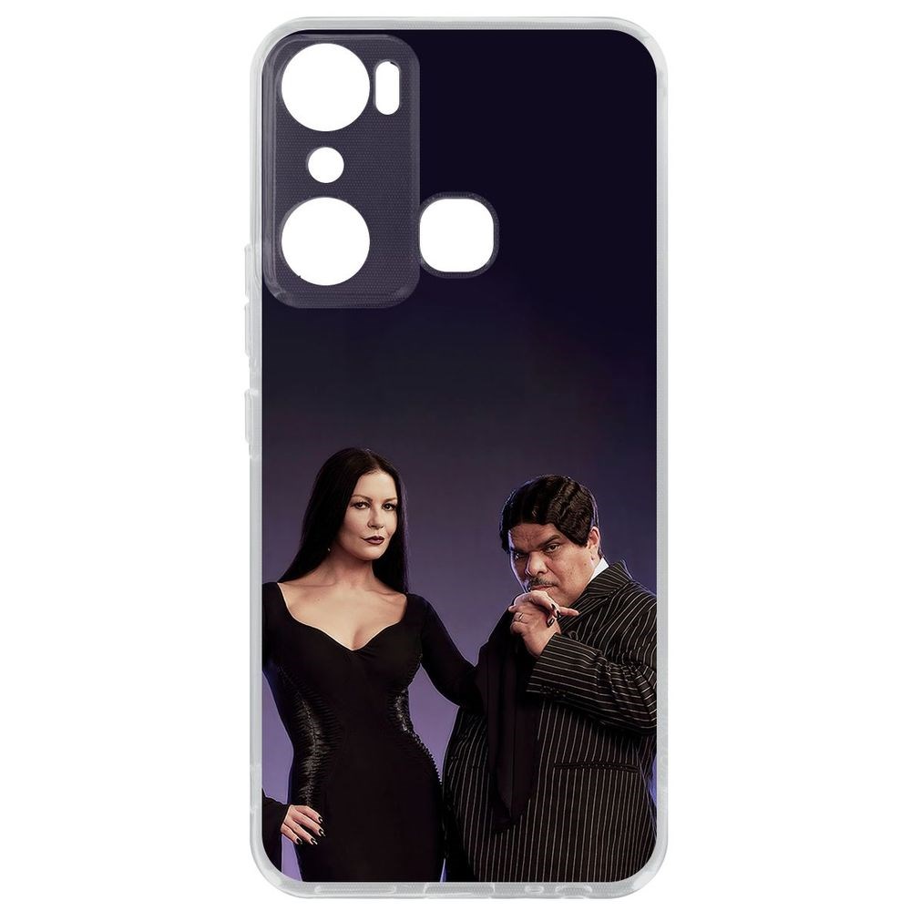 

Чехол-накладка Кейс Уэнсдей Аддамс - Мортиша и Гомес для Infinix Hot 20i, Прозрачный