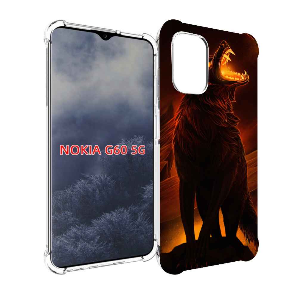 

Чехол MyPads волчара с огнем внутри для Nokia G60 5G, Прозрачный, Tocco