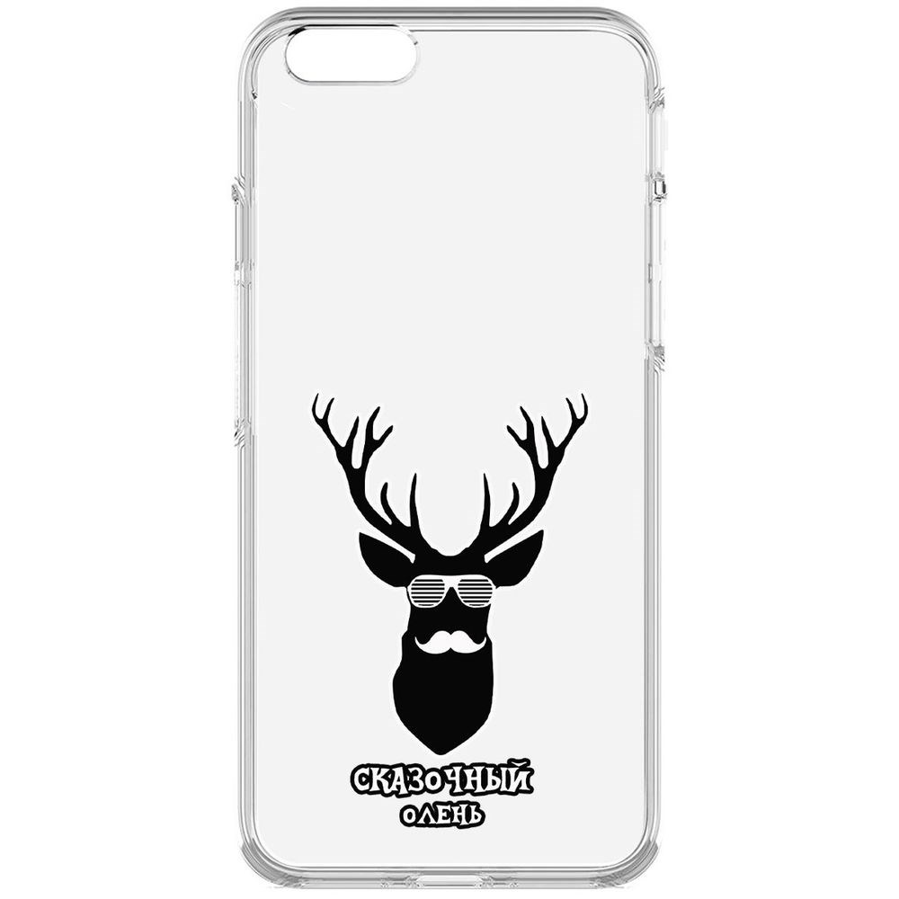 

Чехол-накладка Krutoff Clear Case Сказочный олень для iPhone 6, Прозрачный
