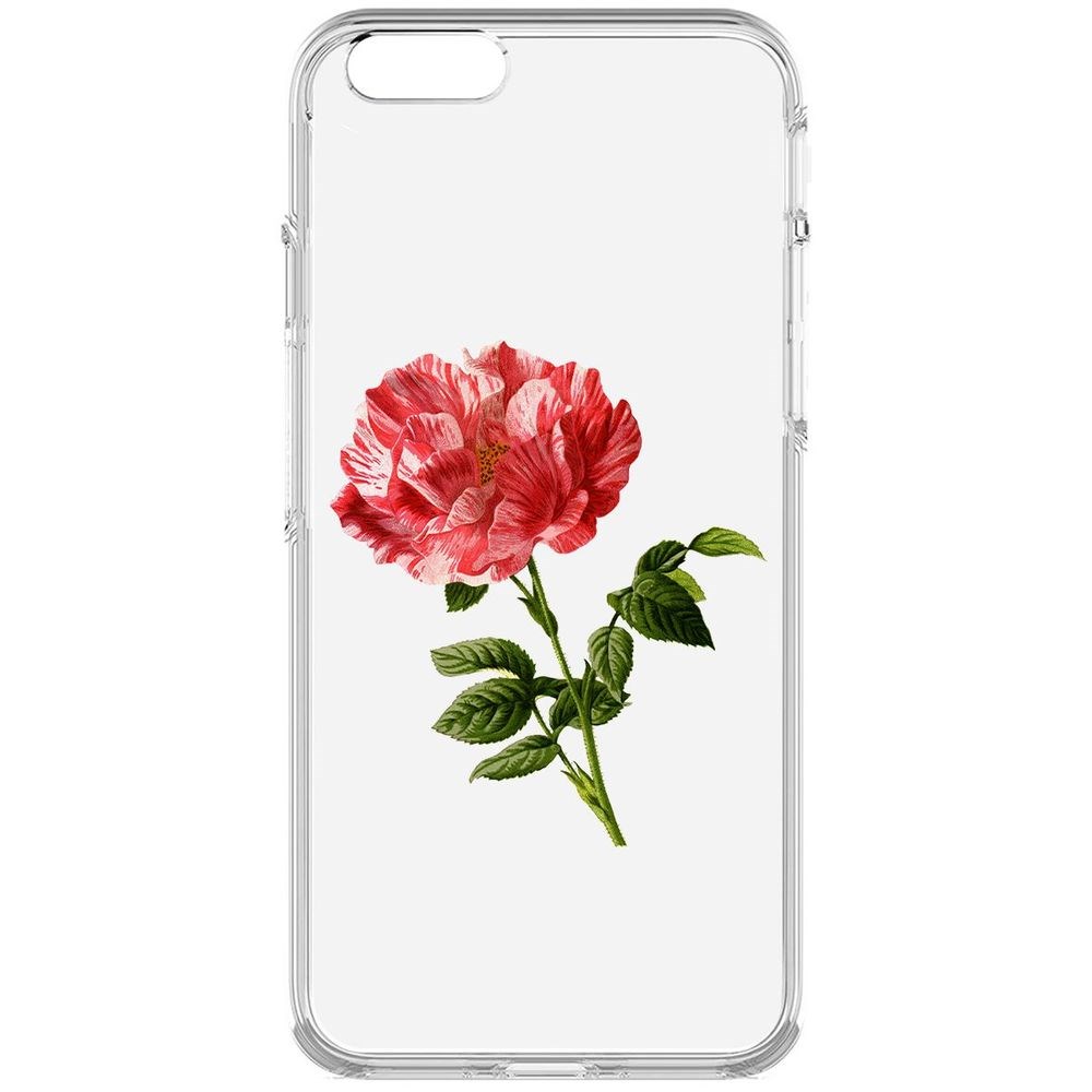 

Чехол-накладка Krutoff Clear Case Рисованная роза для iPhone 6, Прозрачный