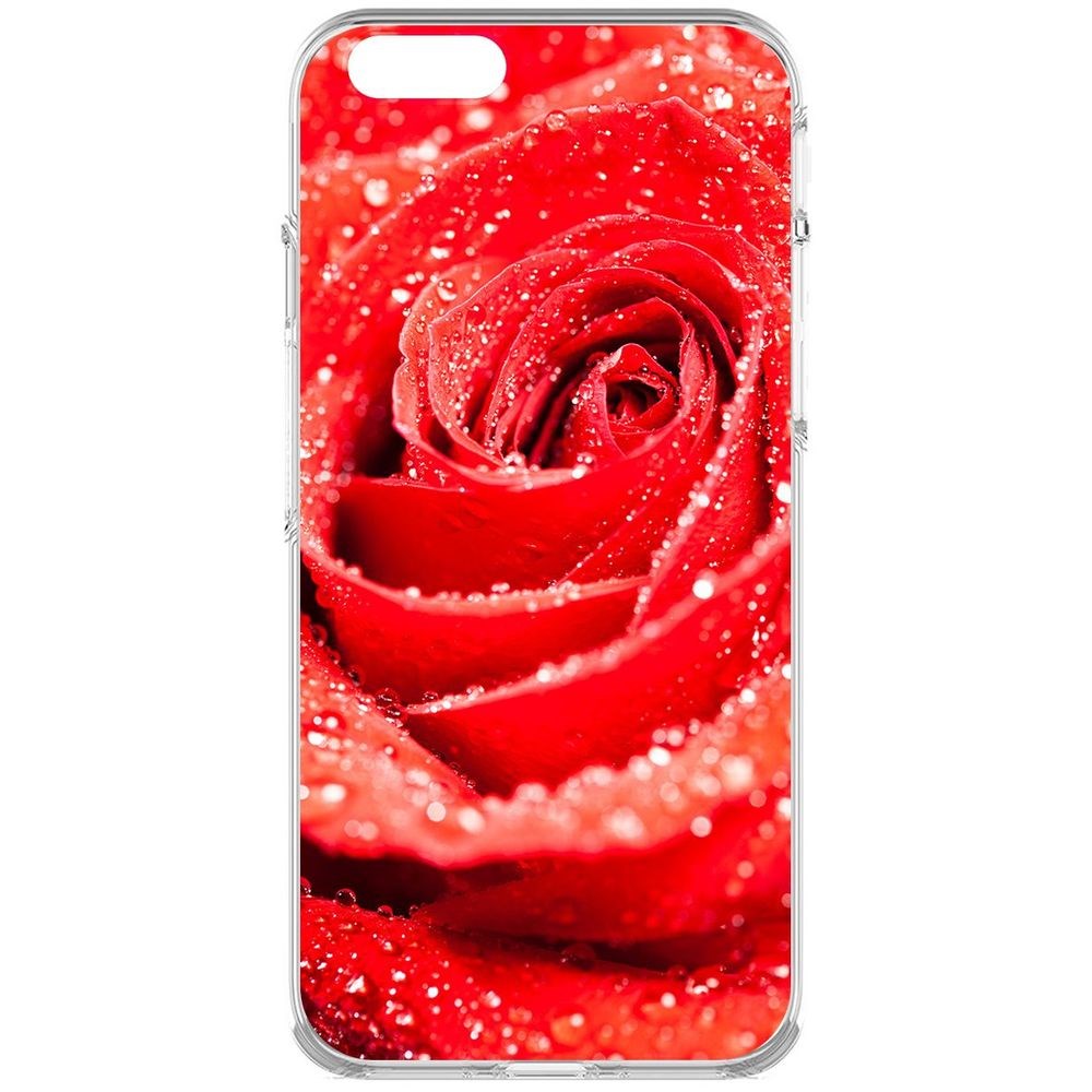 

Чехол-накладка Krutoff Clear Case Роза для iPhone 6, Прозрачный
