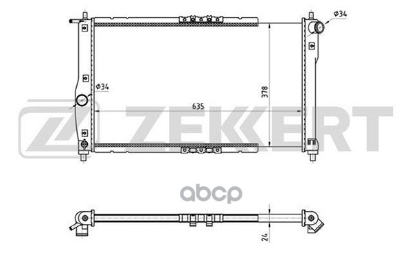 Радиатор Охл. Дв. Daewoo Lanos (Klat) 97- Zekkert mk-1116