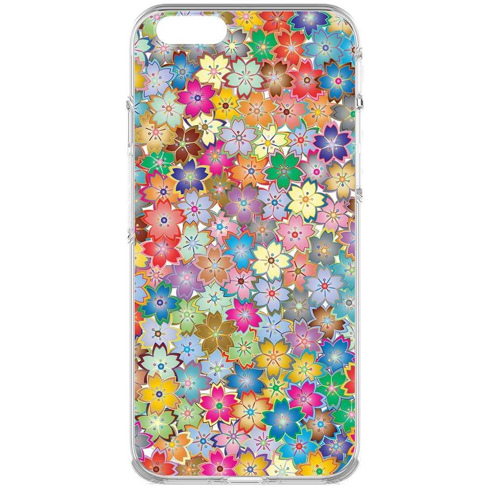 

Чехол-накладка Krutoff Clear Case Цветочный паттерн 4 для iPhone 6, Прозрачный