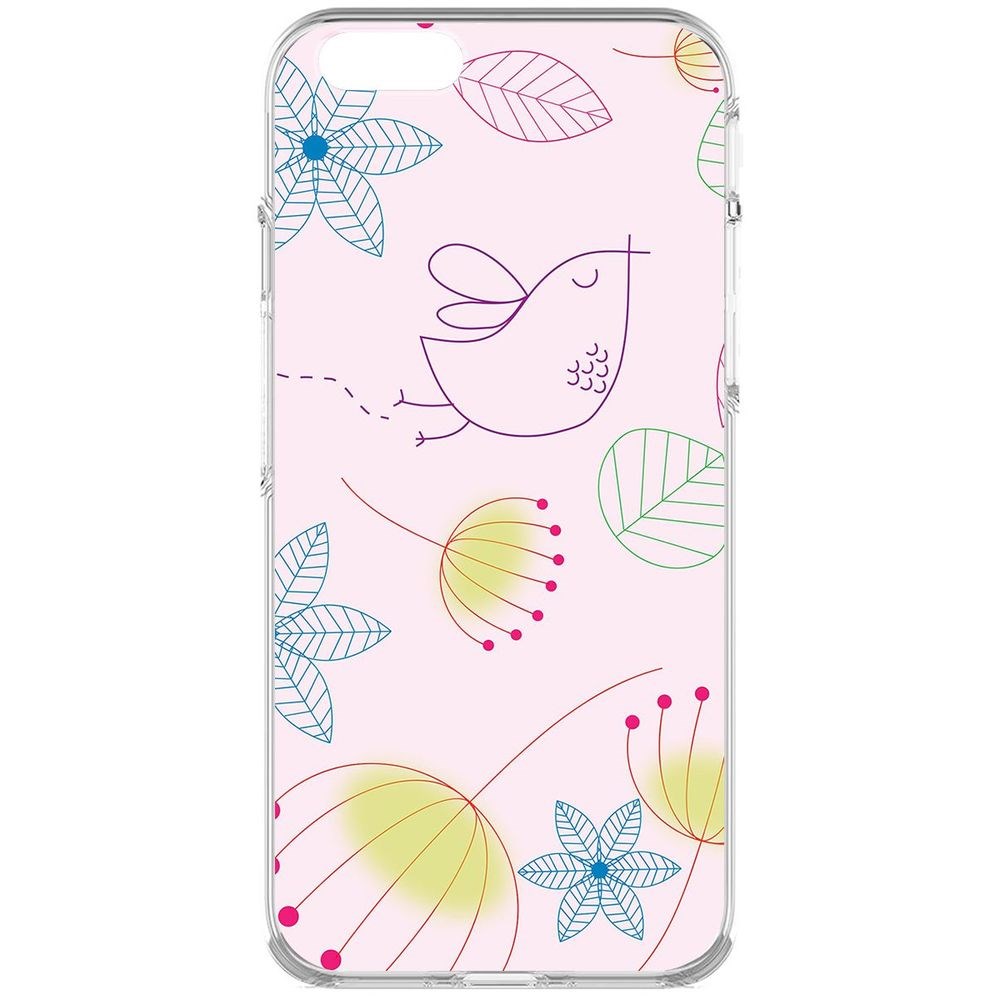 

Чехол-накладка Krutoff Clear Case Цветочный паттерн 5 для iPhone 6, Прозрачный